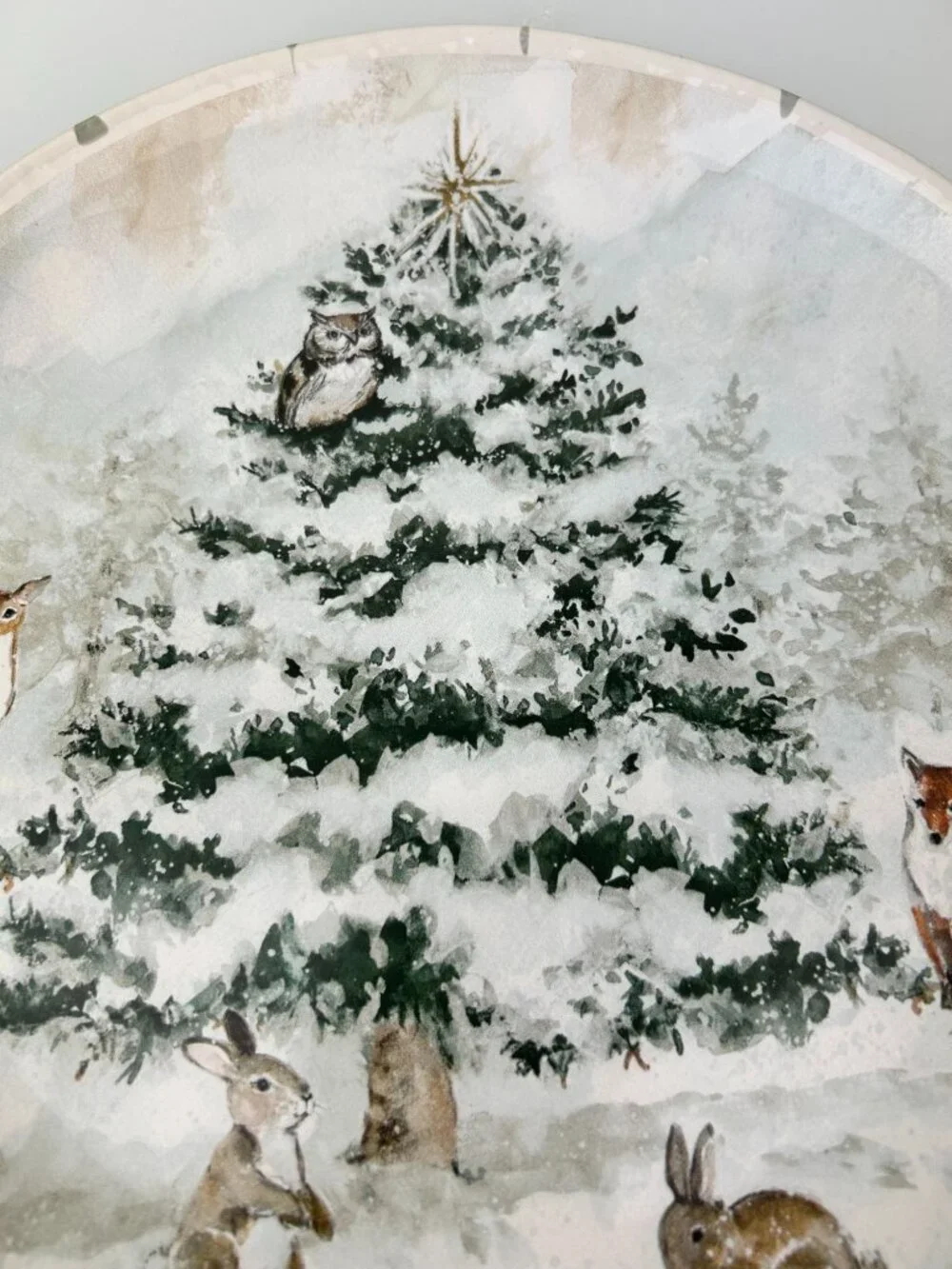 Certified International Susan Winget Winter's Frost Animals Winter Dinner Plate